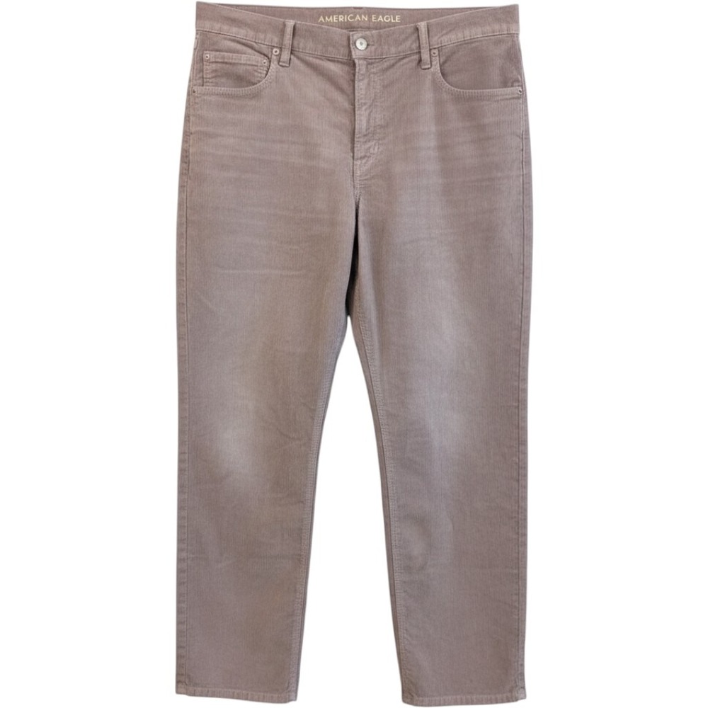 American Eagle Corduroy Pants Women 18 Mauve 90s Straight Stretch High Rise NWT
